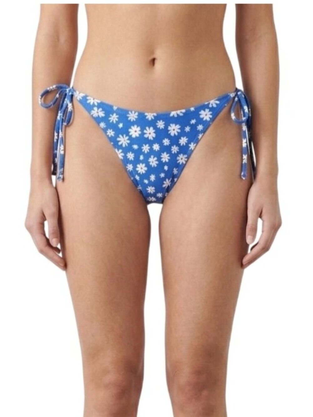 NWT Blue Floral Ditsy Daisy High Leg Tie Bikini Bottom Swimsuit Beach
